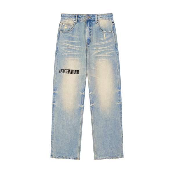 MP3 International ウォッシュドデニムパンツ