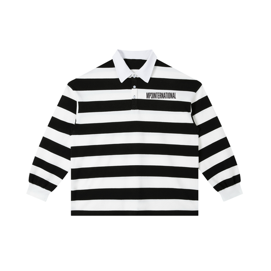 MP3 International ストライプポロシャツ