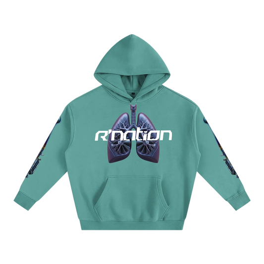 R Nation システムコアフーディー（ティール）